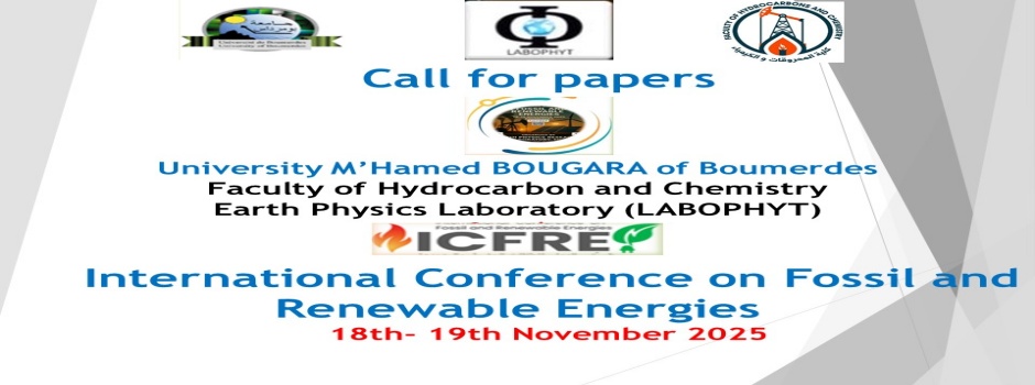 
														
															International Conference on Fossil and Renewable Energies ICFRE 2025 